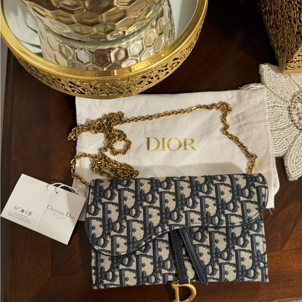 Christian Dior Blue Monogram Crossbody Bag